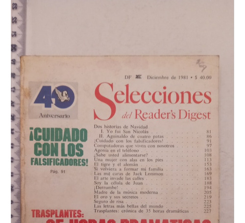 Selecciones Del Reader´s Digest Diciembre De 1981 (Usado)