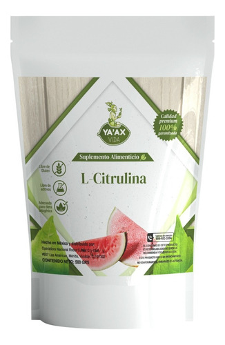 L-citrulina Polvo 500 Grs Pura 100% Ya'ax Vida