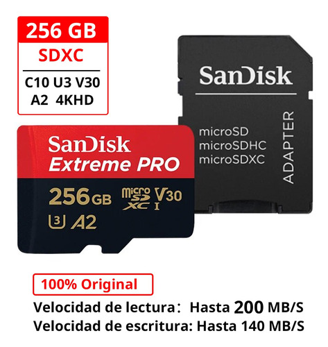 Sandisk Tarjeta De Memoria Extreme Pro Con Adaptador Sd 256g