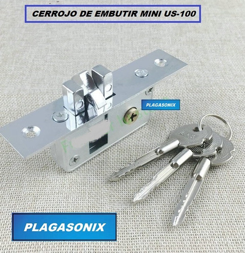 Imagen 4 de 10 de Cerrojo De Embutir Llave Cruz Mini Us-100 Premium Nuevo