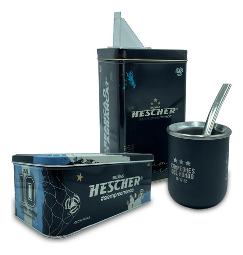 Set Matero X3 -yerbera, Lata Hescher Y Mate Personalizable. 