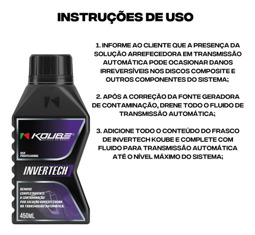 Invertech Remove Óleo Trasmissão Automática Koube 450 Ml
