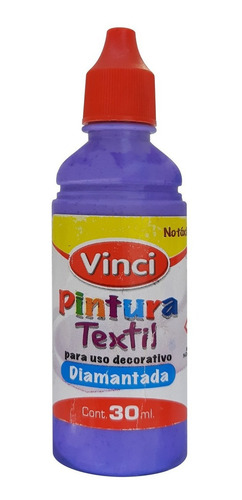 Pintura Textil Vinci Diamantada 30 Ml, Pieza Color Violeta