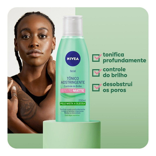 Kit Skincare Nivea Sab + Tônico + Hidr Gel + Filtro Solar 50