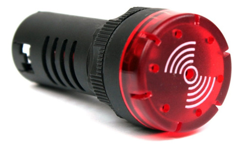 Sonalarme Buzzer Iluminado 22mm 12v Vermelho - Bz20-9l-r