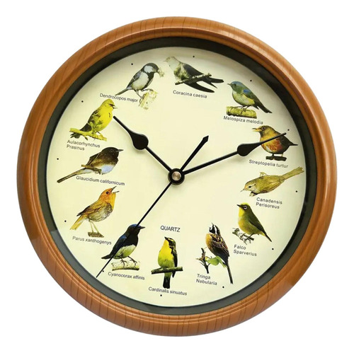 Reloj De Pared Con Diseño De Pájaro Cantante, Redondo,