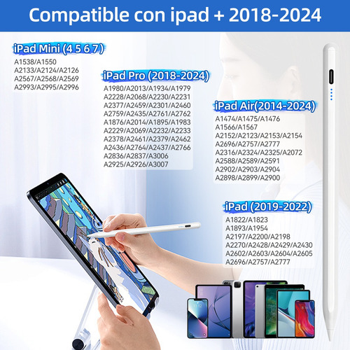 Lápiz Óptico Para iPad Con Rechazo Palma & Carga Inalámbrica