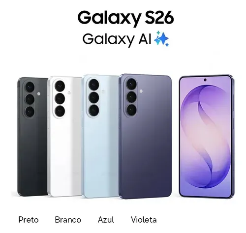 Celular Samsung Galaxy S26 5G, 256GB, 12GB RAM, Galaxy AI, Câmera