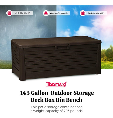 Caja De Almacenamiento Resistente Al Agua De 145 Galones, Ma