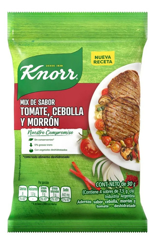 Sobre De Saborizadores Knorr De Tomate & Cebolla 4u