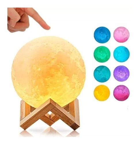 Lampara Luna 3d Touch Luz Led Usb / Tomasstore