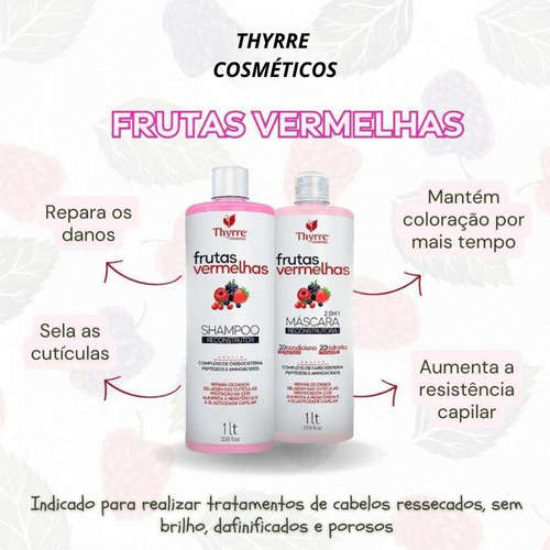 Kit Shampoo E Máscara Frutas Vermelhas Thyrre Original 2x1 L
