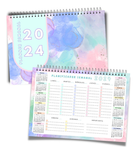 Agenda / Planner Semanal 2024 Para Imprimir Con Portadas 