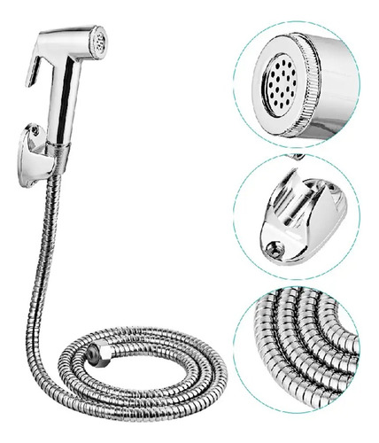 Ducha Bidet Arabe Soporte + Manguera Flexible Wc Baño