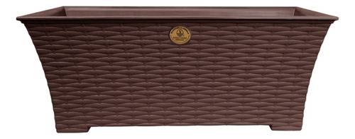 Maceta Rectangular Tipo Rattan Chocolate 45 Cm Jara