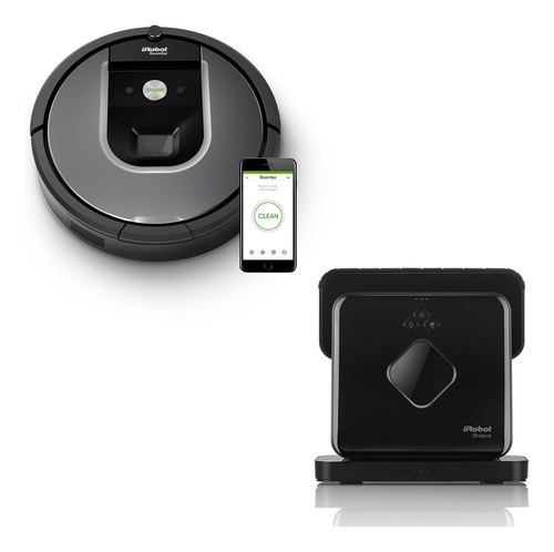 Combo Roomba 960 Con Braava 380 Color Negro