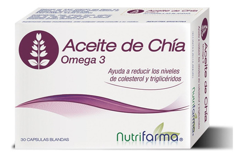 Aceite De Chía Omega3 30cap Reduce Nivel De Colesterol Y Tri Sabor Sin Sabor