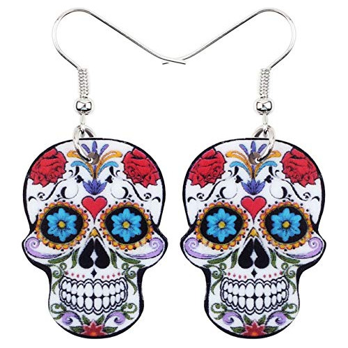 Novedad Pendientes De Calavera De Halloween Cuelga Charms Ac