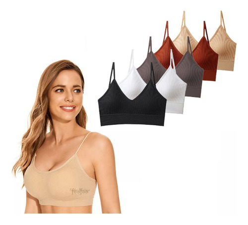 5 Unidades Brasier Push-up Sin Aro, Ropa Interior Cómodo