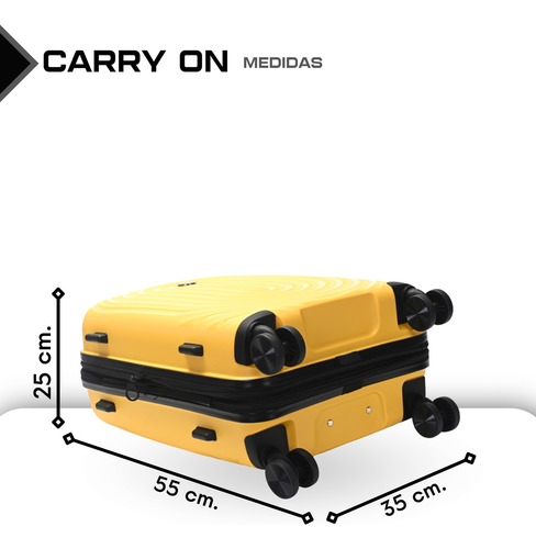 Valija Carry On Cabina 20 Pulgadas Equipaje De Mano De Viaje Amarillo Lisa