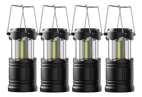 4 Linterna Led Para Camping Luz Cob Super Brillante Kit