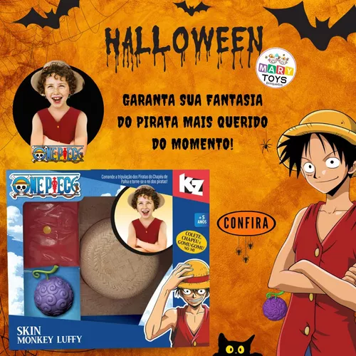 Fantasia - Elka - Monkey Luffy D - Vermelho - Ri Happy