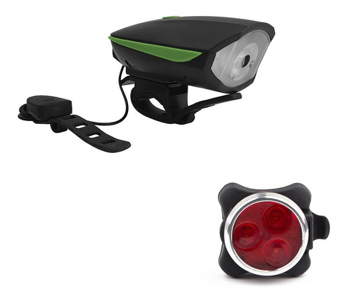 Combo Luces Led Nisuta Para Bici Diversas Funciones. Delantera Con Bocina + Trasera. 