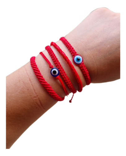 20 Pulseras Rojas Hilo Encerado Envidia Mal De Ojo Turco