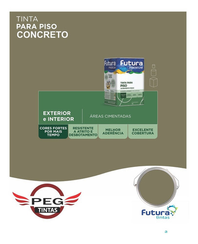 Tinta Piso Futura Premium 18l Cores Base Agua Cor Concreto - Pegtintas