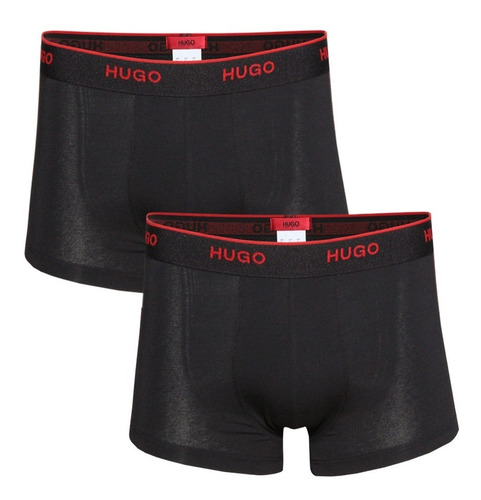 Boxer Trunk Hugo Boss Algodón Flexible 2p Negro