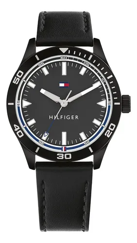 Relógio Tommy Hilfiger Toc Masculino Em Couro Preto 1791819 Preto