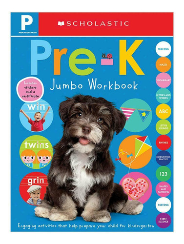 Pre-k Jumbo Workbook (scholastic, Stickers, Certificate, Ccq