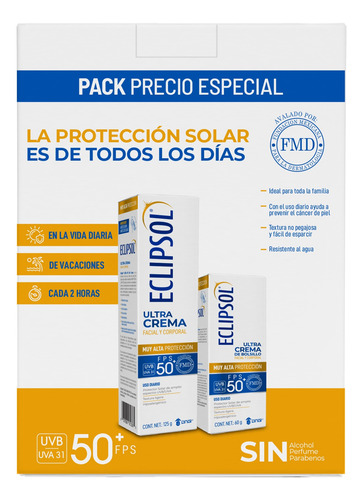 Pack Eclipsol Ultracrema Fps50 Protector Solar 125g + 60g