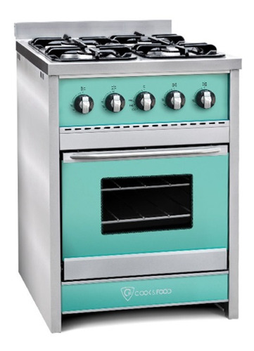 Cocina TST Chiara a gas/eléctrica 4 hornallas  verde puerta con visor