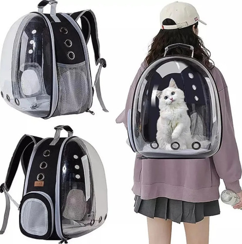 Mochila Bolso Mascotas Gato Perro Transparente Super Visión