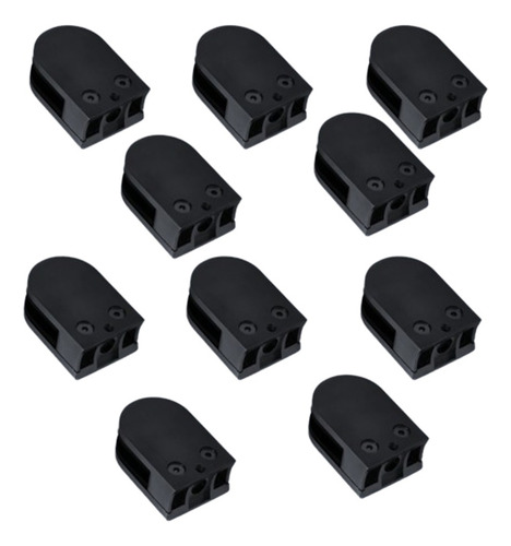 10 Conectores Grapa Clip Base Curva 6-8mm Negro