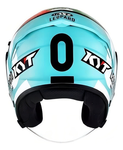 Capacete Kyt Nf-j Dennis Foggia Leopard Aberto Óculos Solar Cor Azul-turquesa Tamanho Do Capacete Xl - Gg