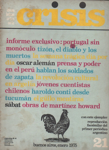 Revista Crisis 21 E 1975 Haroldo Conti Vonnegut Oscar Aleman