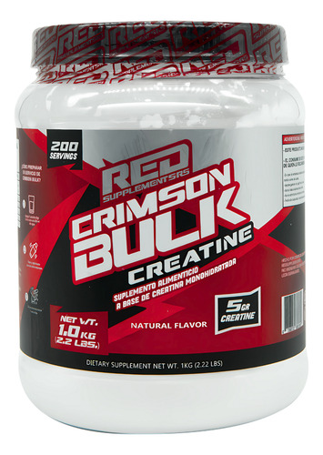 Creatina Monohidratada Crimson Bulk 1 Kg Redline 200 Servs