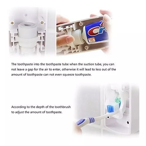 Dispensador de pasta de dientes manos libres, exprimidor automático de  pasta de dientes con 5 soportes para cepillos de dientes, no requiere  energía