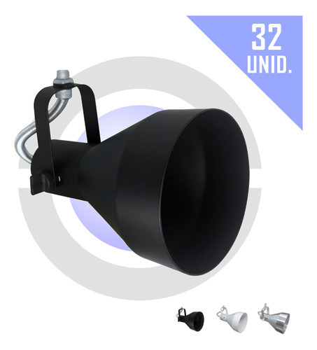 Spot Trilho Par30 Lampada Led Eletrocalha Perfilado 32 Unid Cor Preto 110V/220V