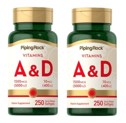 Vitamina A Y D3 A-5000 Iu D-400 Iu, A 5,000 Iu 250 Capsulas