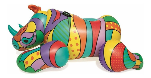 Colchoneta Inflable Pileta Diseño Rinoceronte Resistente