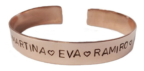 Pulseras De Cobre Brazalete 100% Puro Nombres Frases Fechas