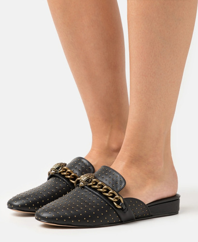 Mules Kurt Geiger Flats Negras Aguila Nuevas Originales