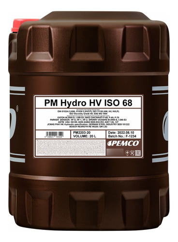  Pemco Hydro Hv Iso 68 - 20 Litros - Mejor Precio
