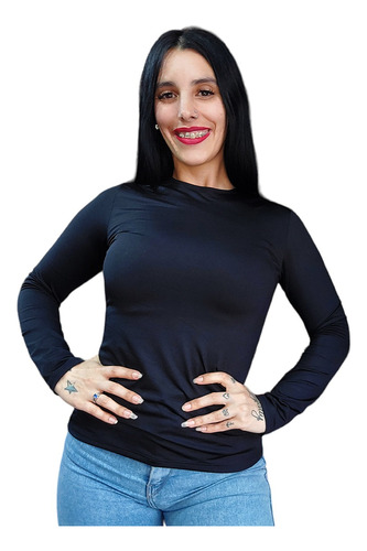Remera Camiseta Térmica Mujer Frizada Con Lycra Talle Grande