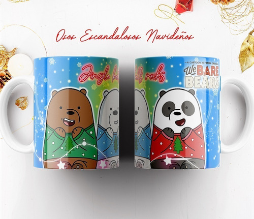 Plantillas Tazas Navidad Osos Infantil Diseño Sublimar Tn03