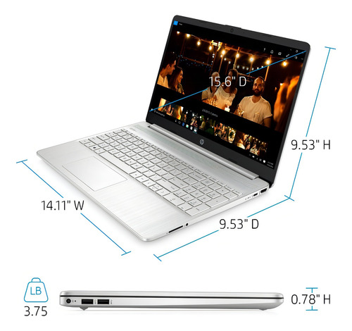 Notebook 15-ef2127wm 15.6" silver 256GB SSD - AMD Ryzen 5 - Excelente (Reacondicionado)