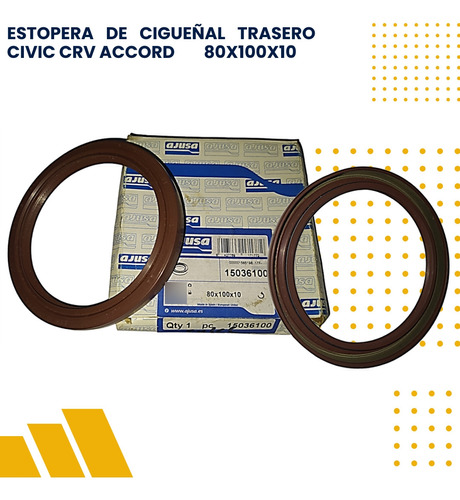 Estopera Cigueñal Trasero Honda Civic Accord Crv 80x100x10